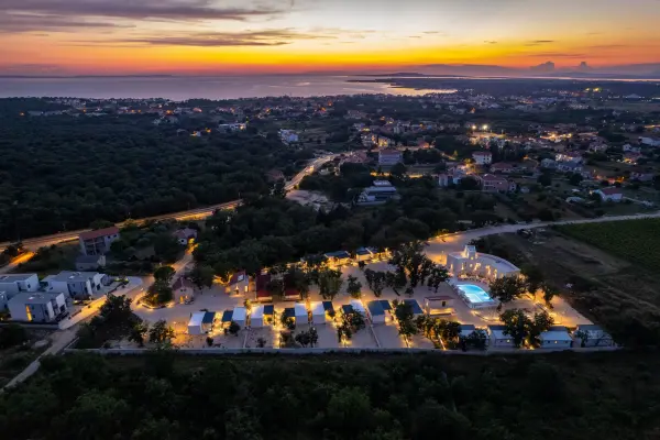Sunset view on Zaton by Zadar with Dionis Camping Zaton